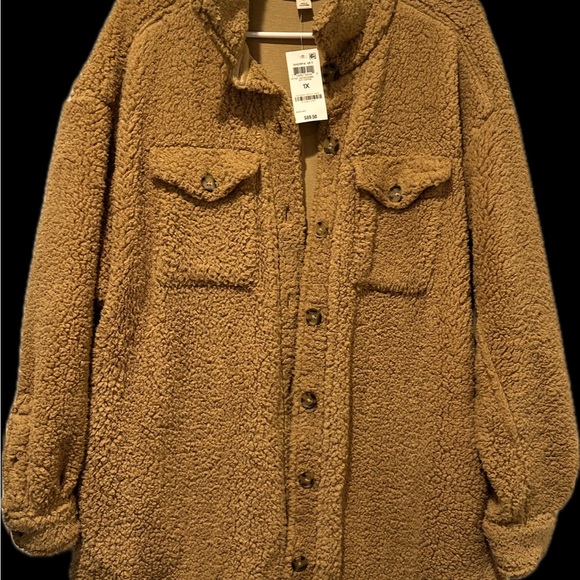 Macys •Style & Co •1X •Sherpa jacket - Picture 1 of 3